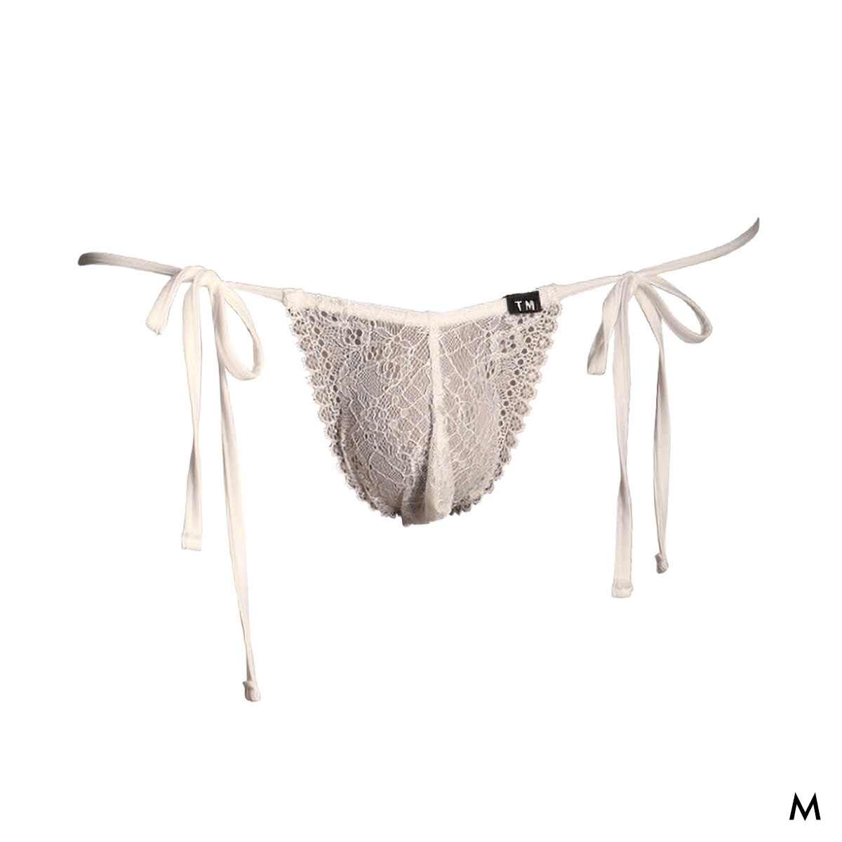 ティーエム コレクション NewT2M2 x ラメレース side ribbon TB Tバック ビキニ TM collection メンズ 日本製(WH-ホワイト-M)