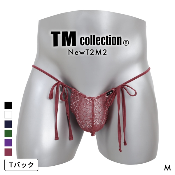 ティーエム コレクション NewT2M2 x ラメレース side ribbon TB Tバック ビキニ TM collection メンズ 日本製