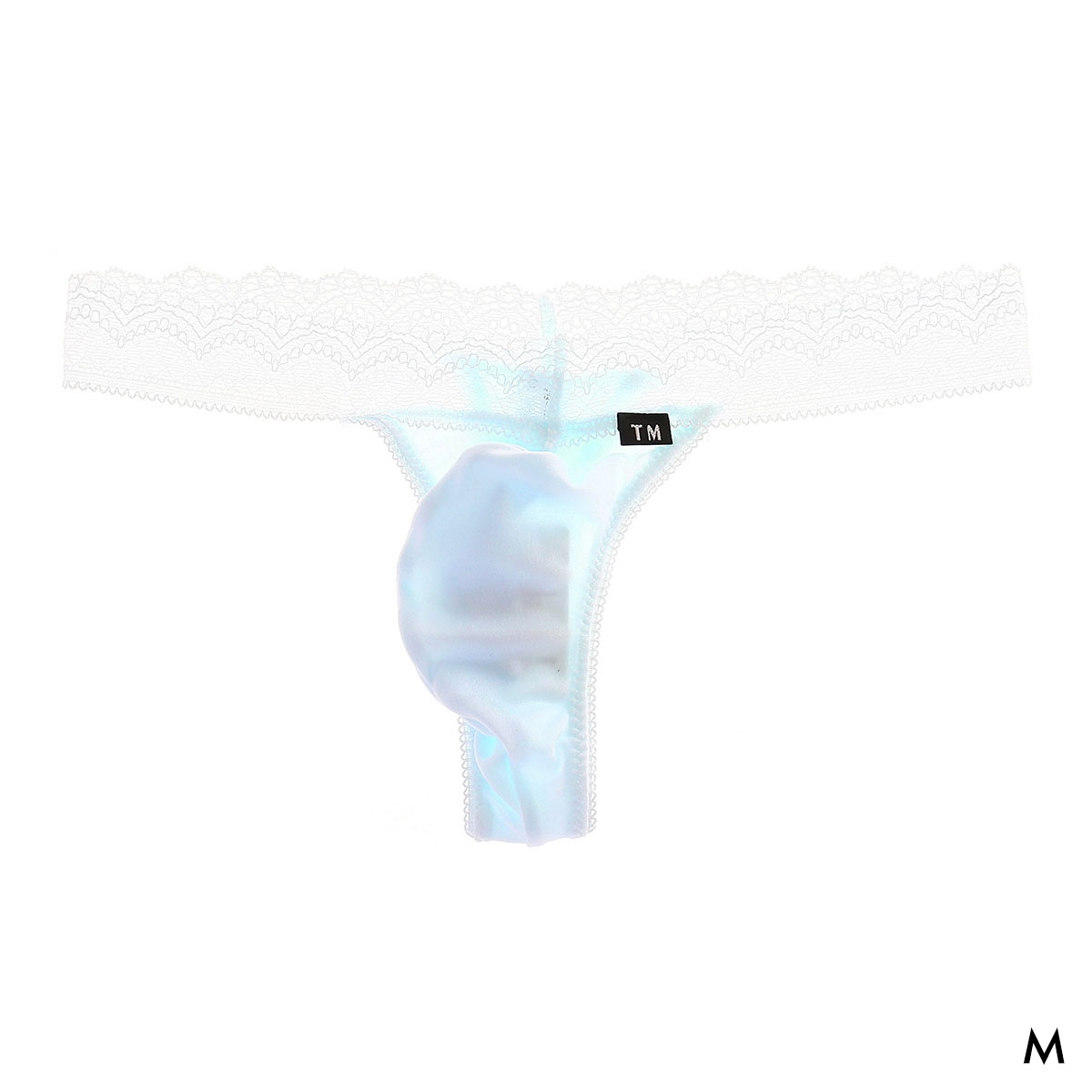 ティーエム コレクション Shinysmooth ウエストレース TB Tバック ビキニ メンズ 日本製 TM collection(SX-サックス-M)