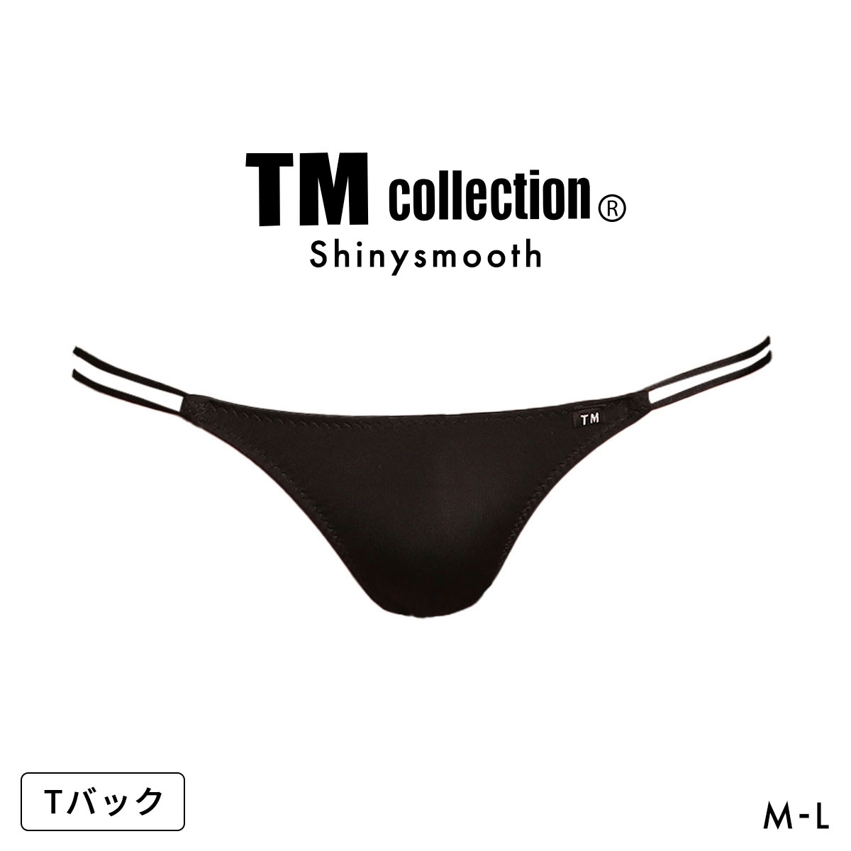ティーエム コレクション Shiny smooth Wループ TB Tバック ビキニ メンズ 日本製 TM collection(BK-ブラック-M)