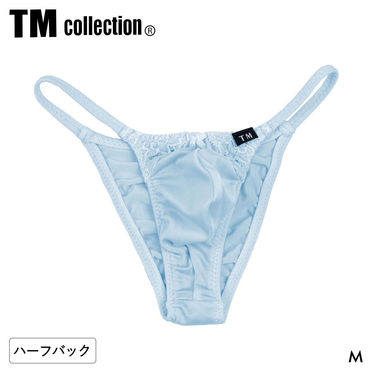 ティーエム コレクション ShinySmooth x Lace Cute HB ハーフバック TM collection メンズ 日本製(SX-サックス-M)
