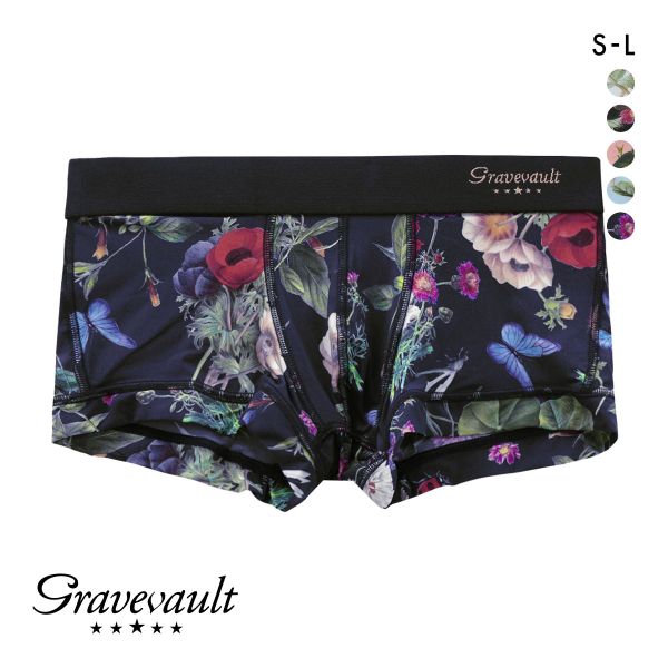 グレイブボールトGravevault フローラプリント ローライズボクサーパンツ