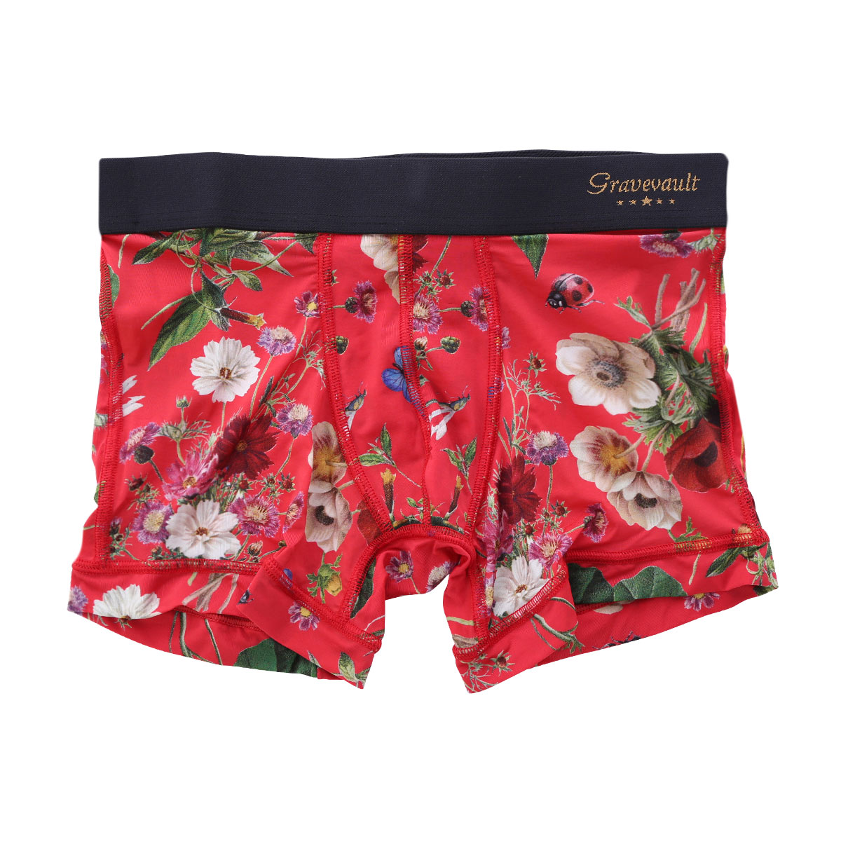 グレイブボールト Gravevault×SHIROHATO 別注 限定カラー FLORA ショートボクサーパンツ S M L LL 3050972 フローラ(RE-レッド-S)