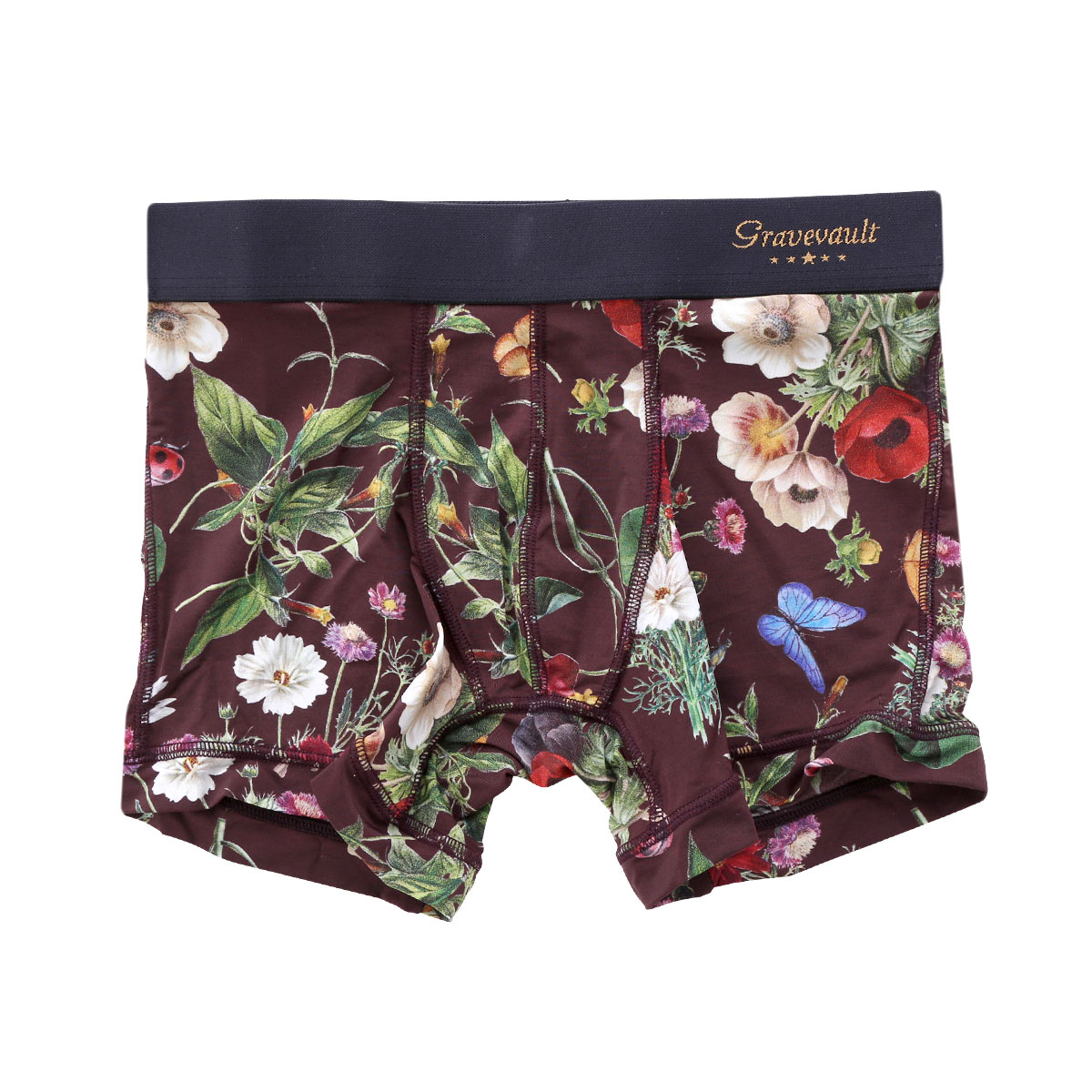 グレイブボールト Gravevault×SHIROHATO 別注 限定カラー FLORA ショートボクサーパンツ S M L LL 3050972 フローラ(BR-ブラウン-S)