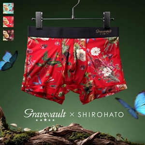 グレイブボールト Gravevault 白鳩別注 FLORA フローラ ショートボクサーパンツ ローライズ 前閉じ 花柄 日本製 3050972