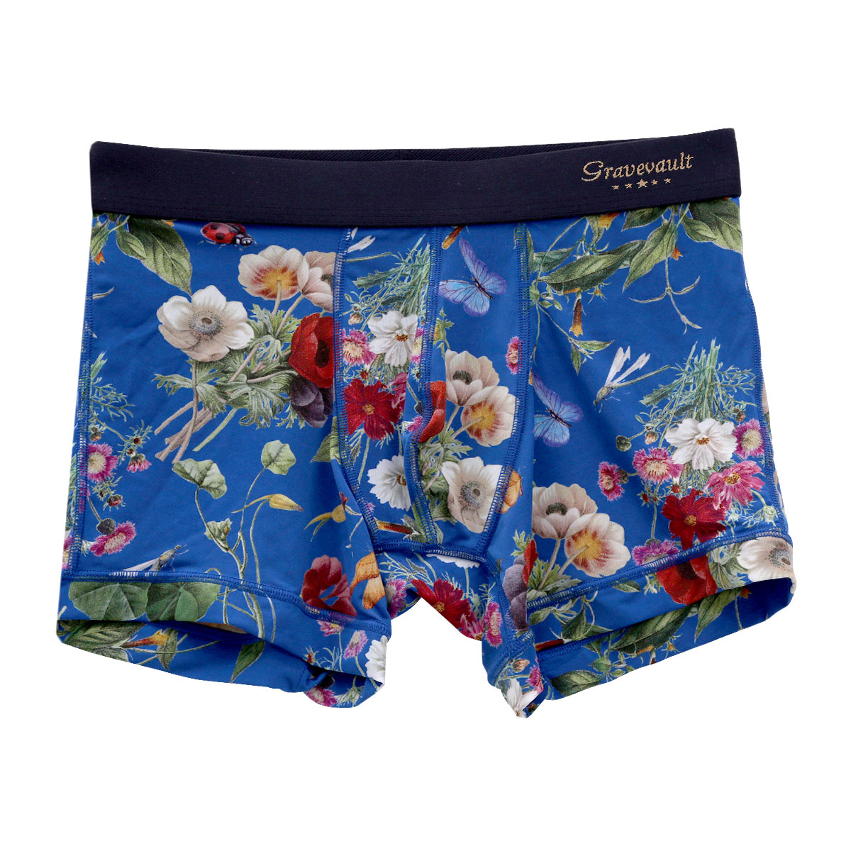グレイブボールト Gravevault×SHIROHATO 別注 限定カラー FLORA ショートボクサーパンツ S M L LL 3050972 フローラ(BU-ブルー-S)