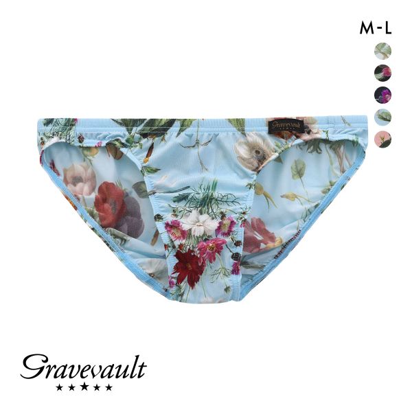 グレイブボールトGravevault フローラプリント ビキニ ブリーフ