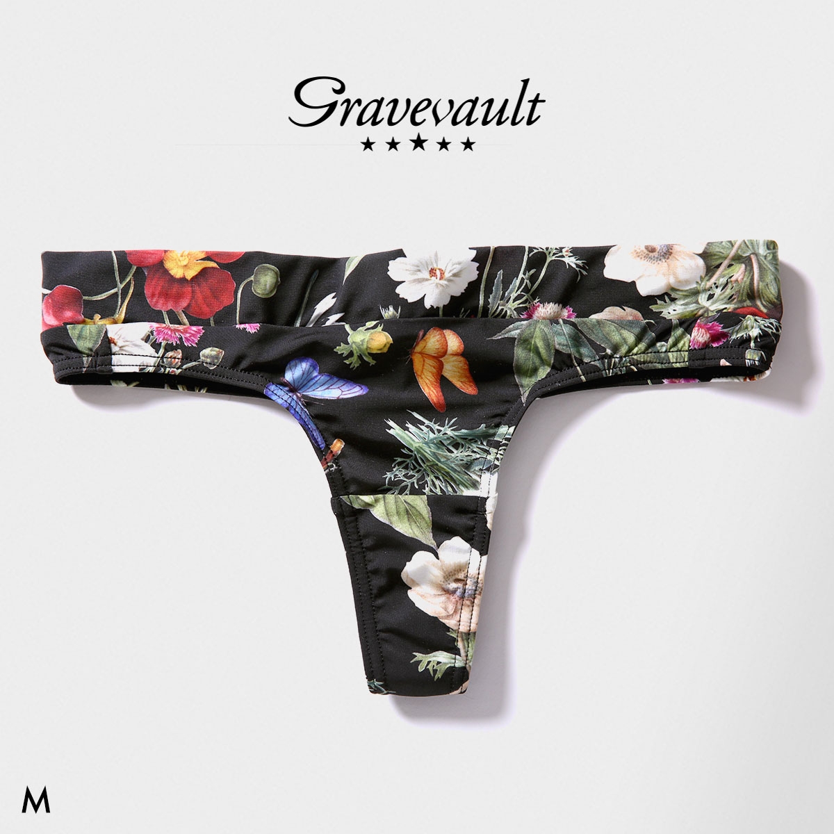 グレイブボールト FLORA Thong Tバックショーツ レディース ソング タンガ ペア Gravevault(BK-ブラック-M)