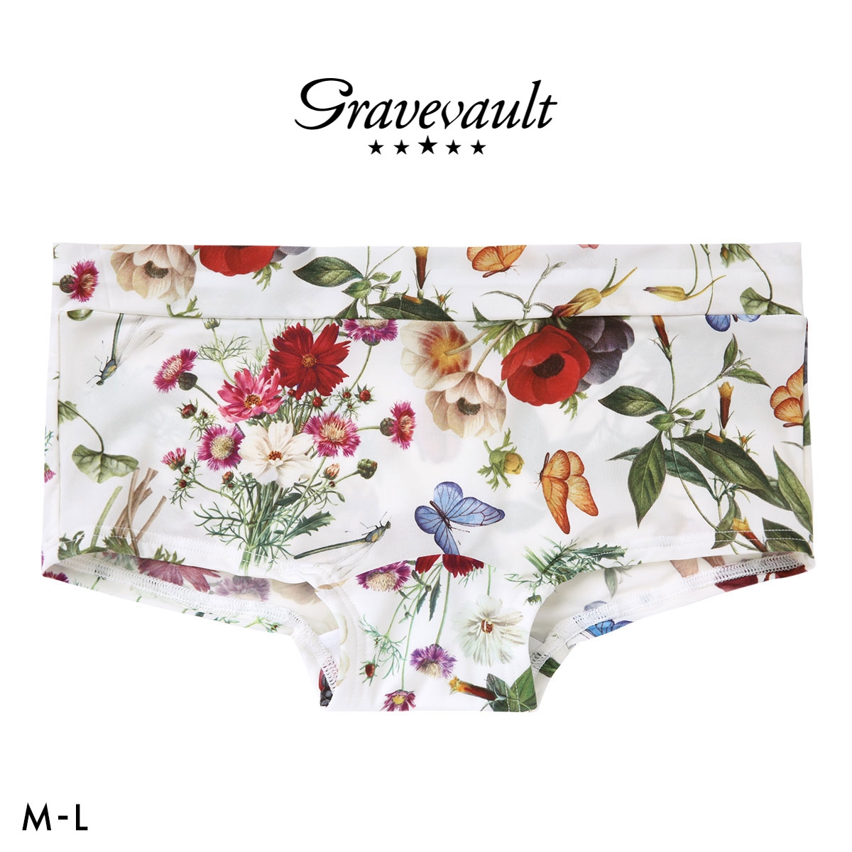 グレイブボールト FLORA Shorty ボクサーショーツ レディース ショーツ ボーイレングス ローライズ ペア Gravevault(WH-ホワイト-M)