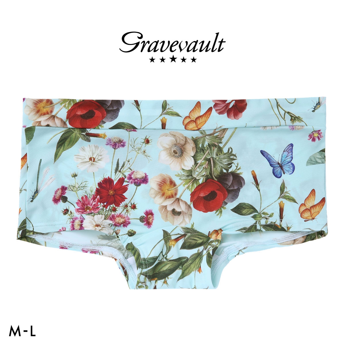 グレイブボールト FLORA Shorty ボクサーショーツ レディース ショーツ ボーイレングス ローライズ ペア Gravevault(LBU-薄ブルー-M)