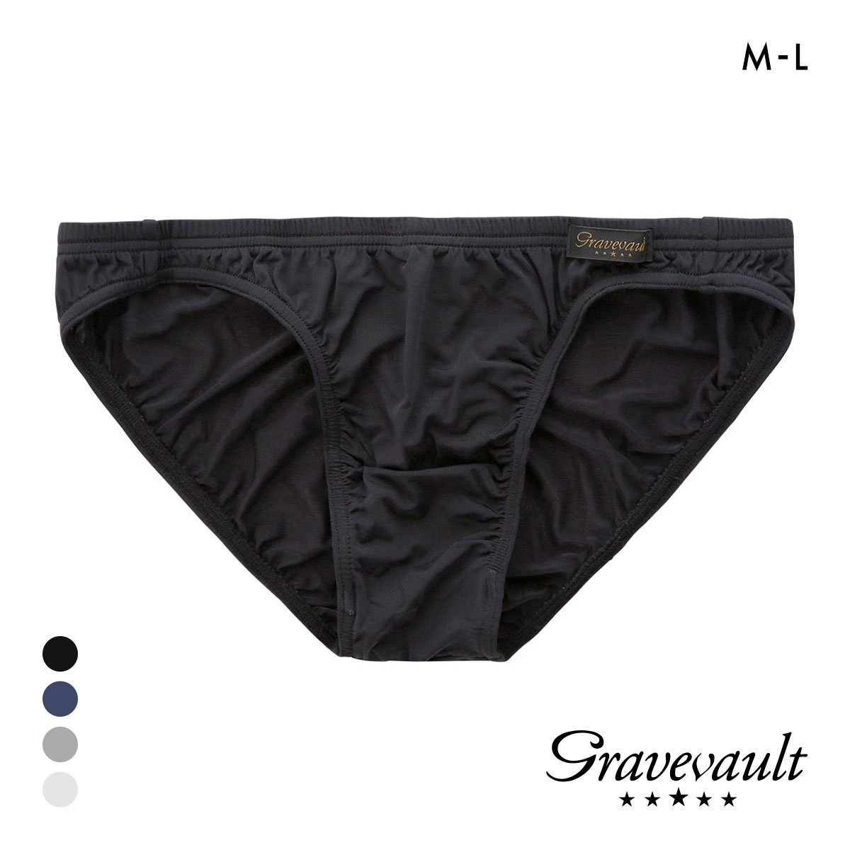 グレイブボールトGravevault PLAIN ビキニ ブリーフ ML 3051005(BK-ブラック-M)