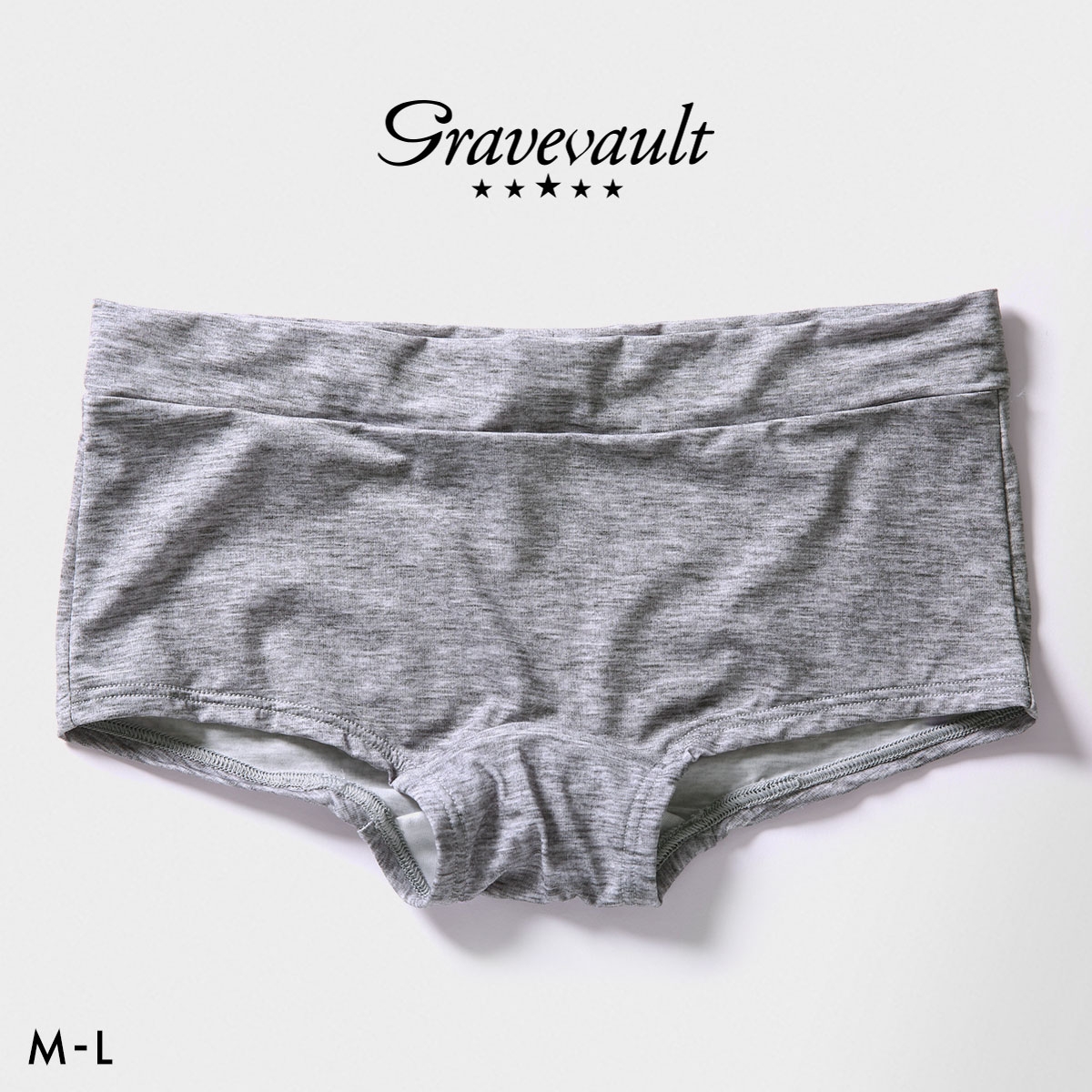 グレイブボールト PLAIN Shorty ボクサーショーツ レディース ショーツ ボーイレングス ローライズ ペア Gravevault(HGY-杢グレー-M)