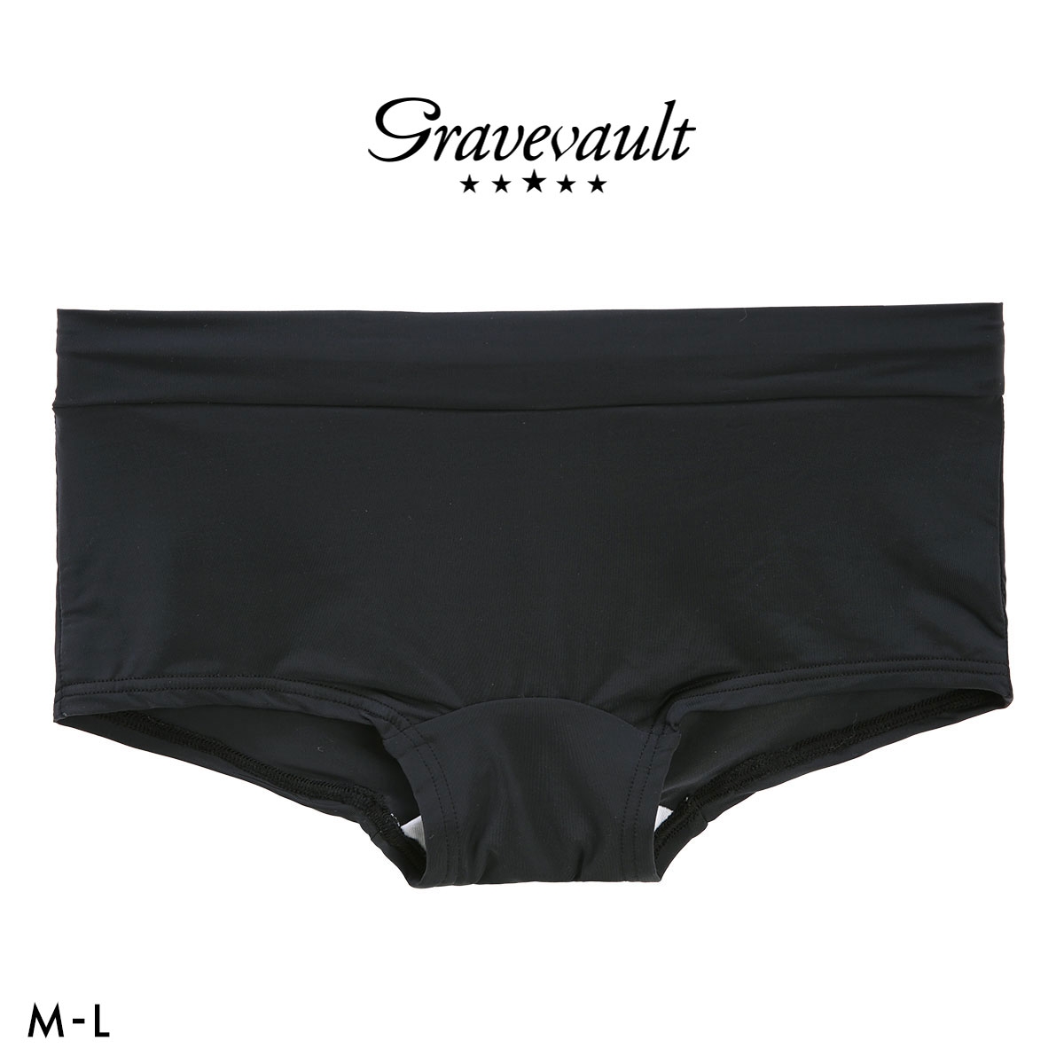グレイブボールト PLAIN Shorty ボクサーショーツ レディース ショーツ ボーイレングス ローライズ ペア Gravevault(BK-ブラック-M)
