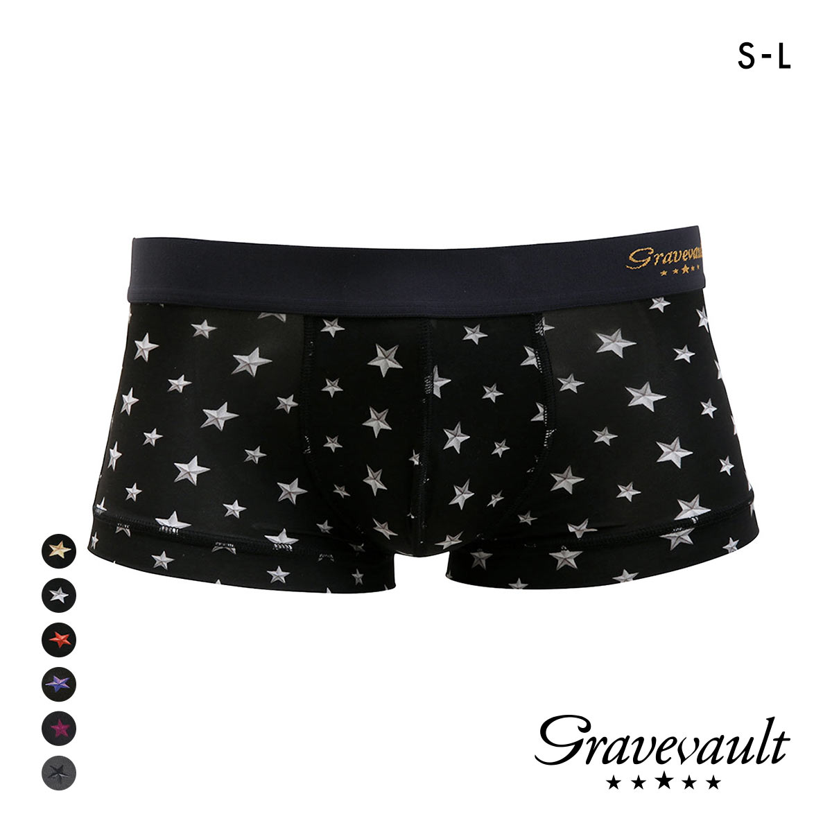 グレイブボールト Gravevault　STAR STUDS ローライズボクサーパンツ SML 3051211(SL-シルバー-S)