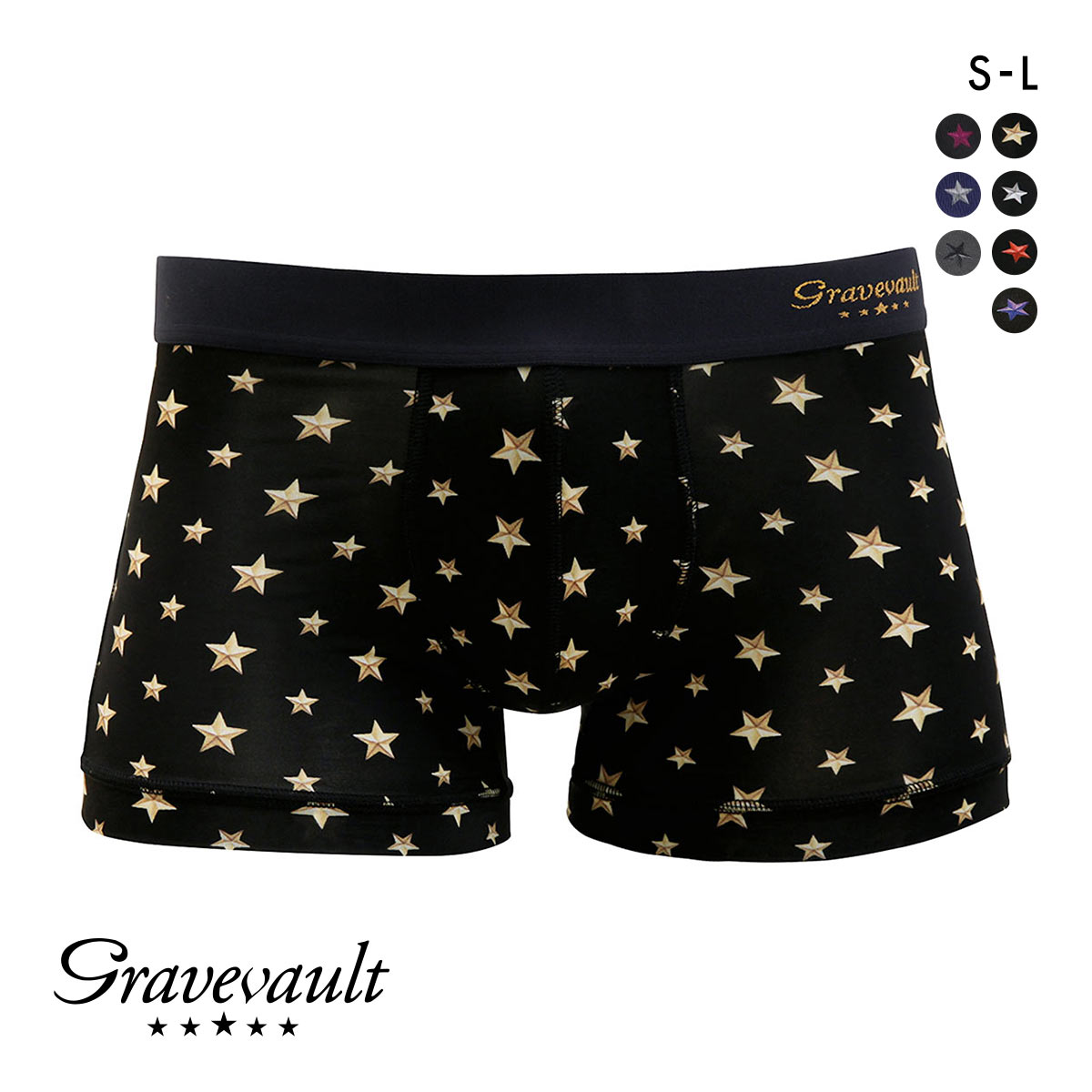 グレイブボールト Gravevault　STAR STUDS ショートボクサーパンツ SML 3051212(GL-ゴールド-S)