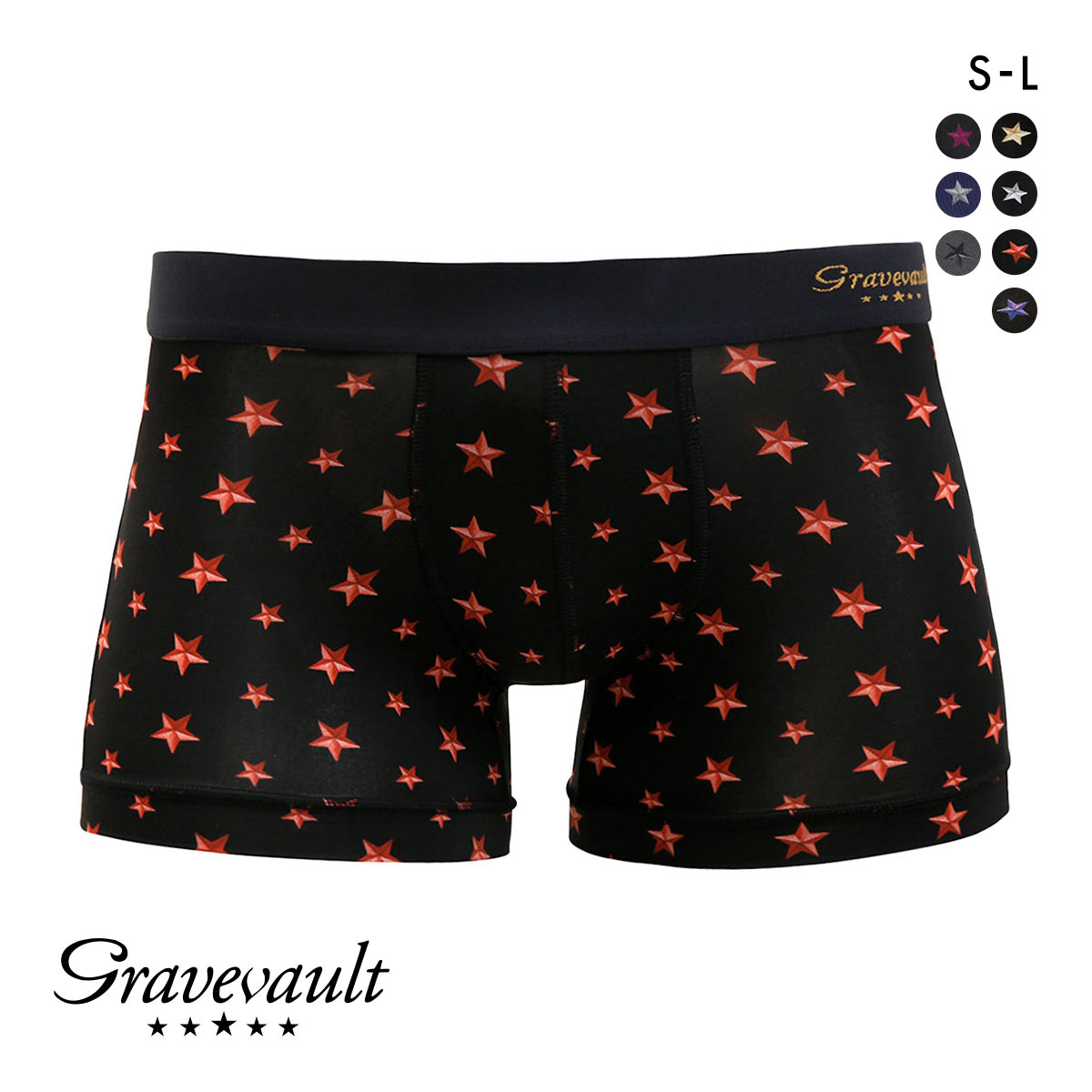 グレイブボールト Gravevault　STAR STUDS ショートボクサーパンツ SML 3051212(RE-レッド-S)