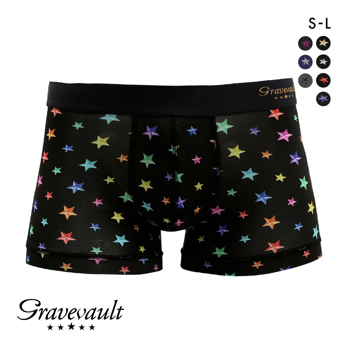 グレイブボールト Gravevault　STAR STUDS ショートボクサーパンツ SML 3051212(MLT-マルチ-S)