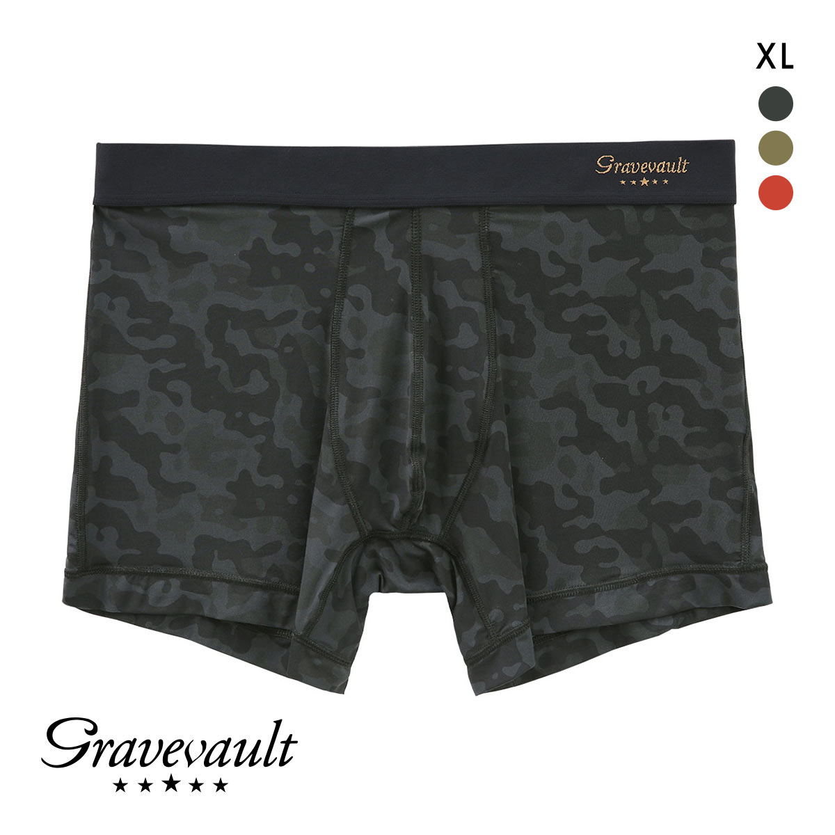 グレイブボールト Gravevault RIDOLE ショートボクサーパンツ XL メンズ 前閉じ 3051292 日本製(BK-ブラック-XL)