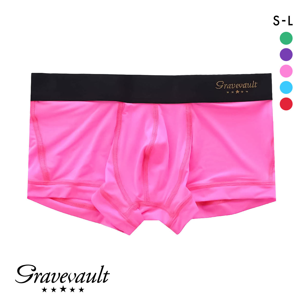 グレイブボールトGravevault PLAIN Primary colors ローライズボクサーパンツ SML 3051411(PI-ピンク-S)