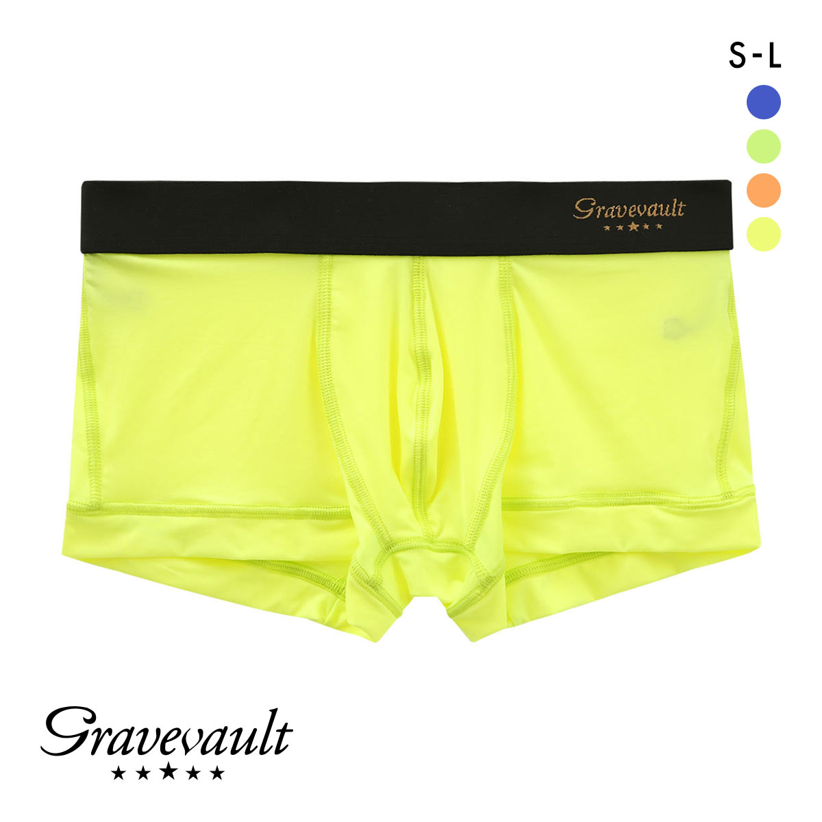 グレイブボールトGravevault PLAIN NEON colors ボクサーパンツ ローライズ SML 3051461(YE-イエロー-S)