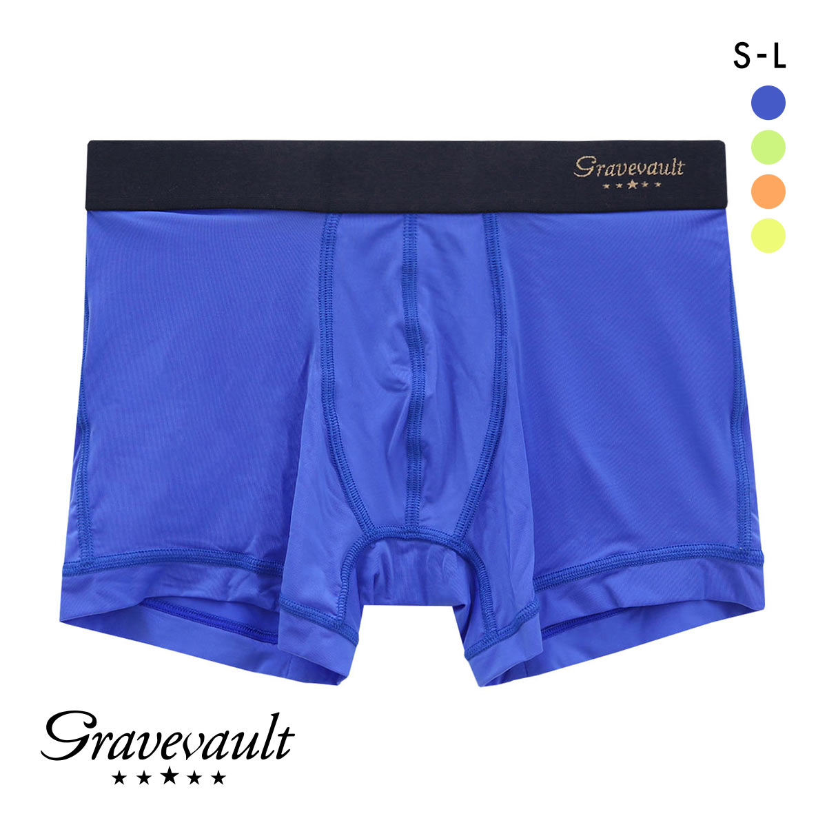 グレイブボールトGravevault PLAIN NEON colors ボクサーパンツ ショート SML 3051462(BU-ブルー-S)