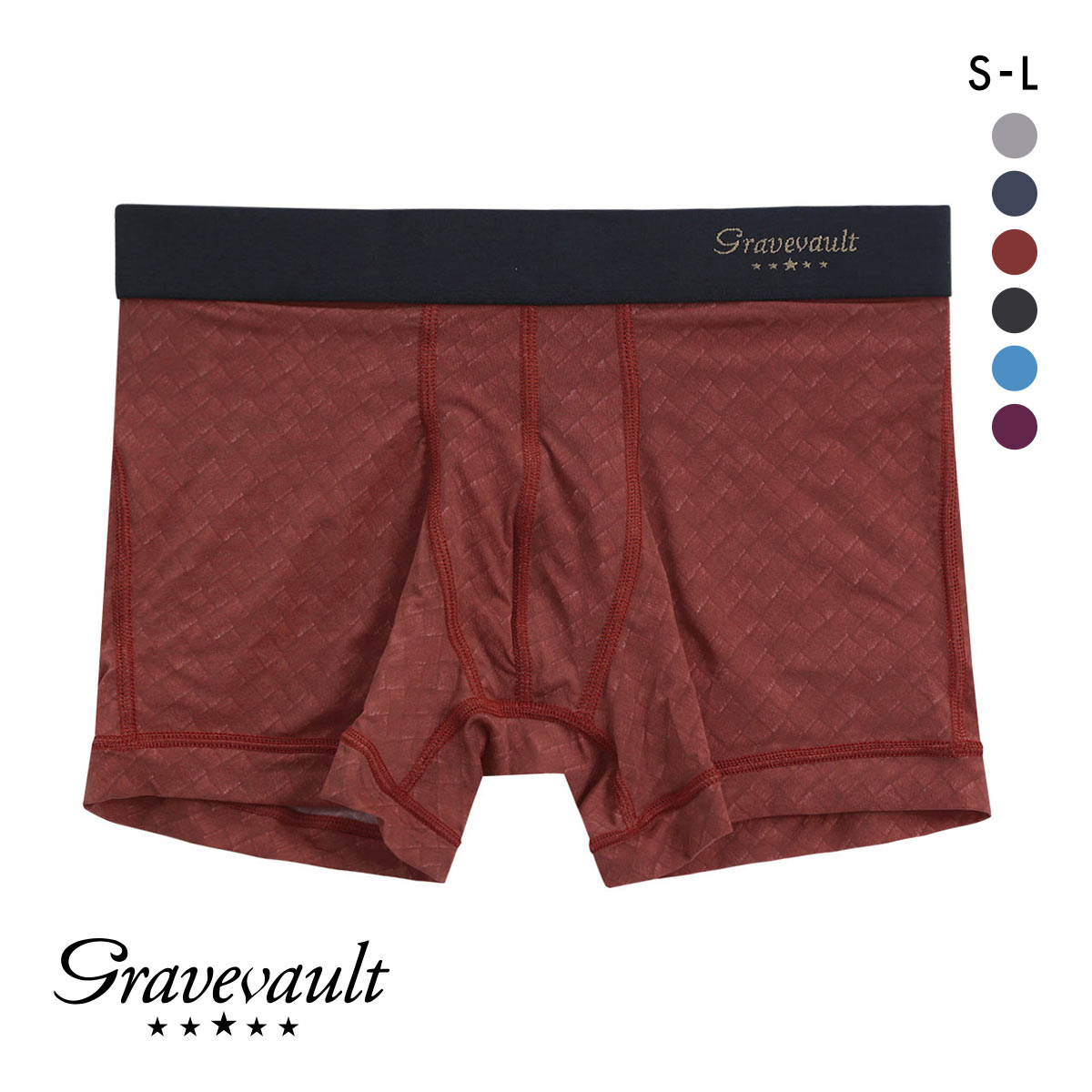 グレイブボールトGravevault Intrecciato ショート ボクサーパンツ 前とじ S M L 3051542(RE-レッド-S)
