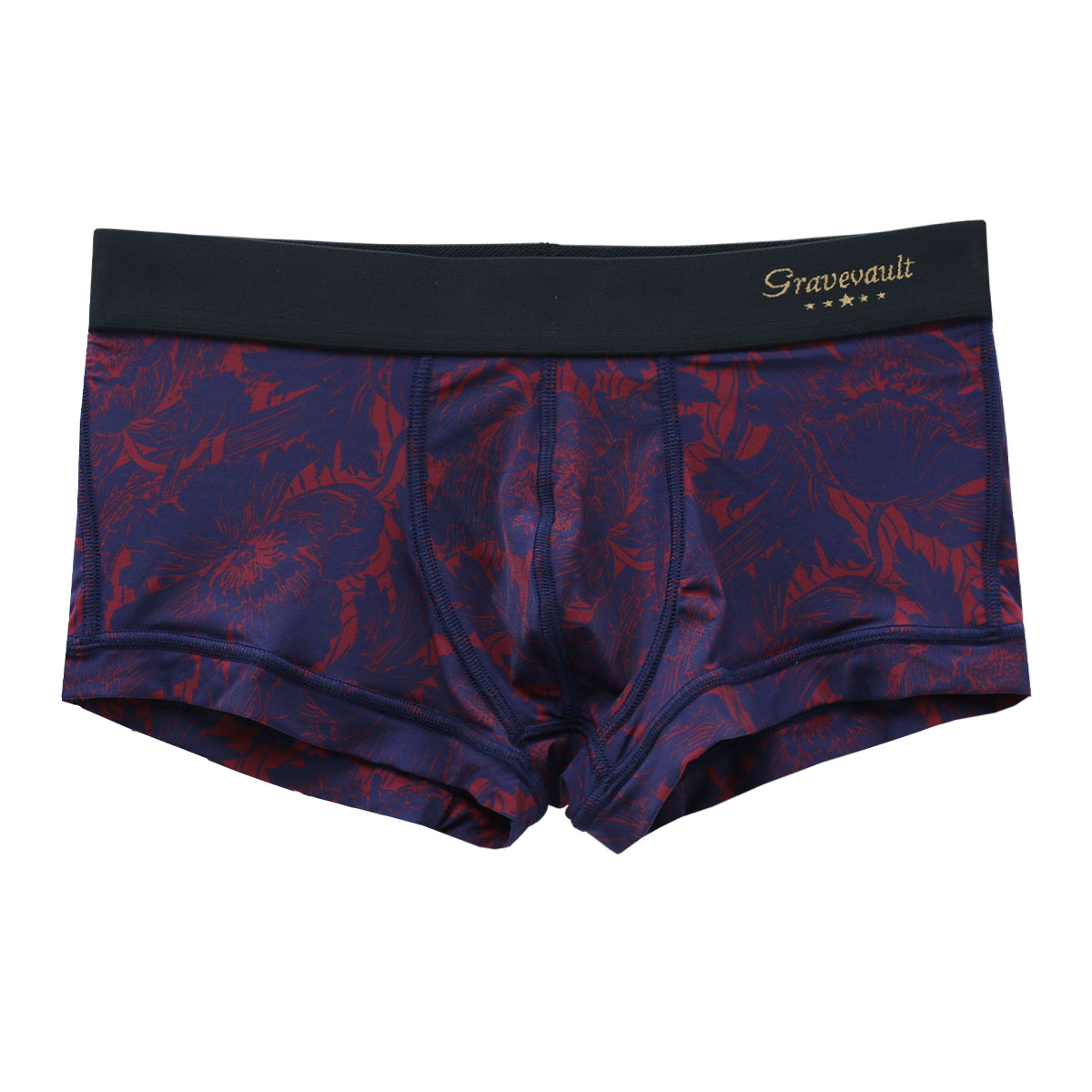 グレイブボールト Gravevault×SHIROHATO 別注 限定カラー FLOWER ボクサーパンツ ローライズ メンズ 前とじ S M L 3051941(NV-ネイビー-S)