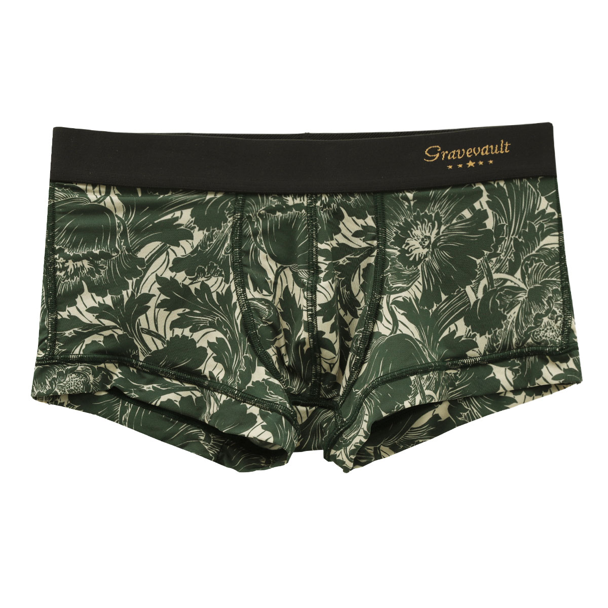 グレイブボールト Gravevault×SHIROHATO 別注 限定カラー FLOWER ボクサーパンツ ローライズ メンズ 前とじ S M L 3051941(GR-グリーン-S)