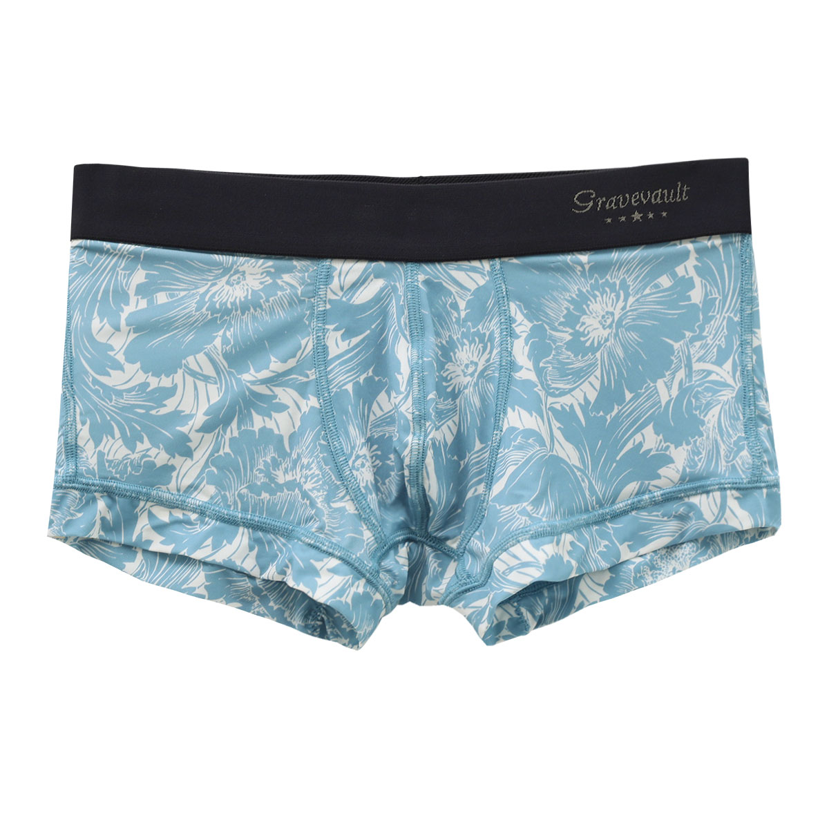 グレイブボールト Gravevault×SHIROHATO 別注 限定カラー FLOWER ボクサーパンツ ローライズ メンズ 前とじ S M L 3051941(TU-ターコイズ-S)