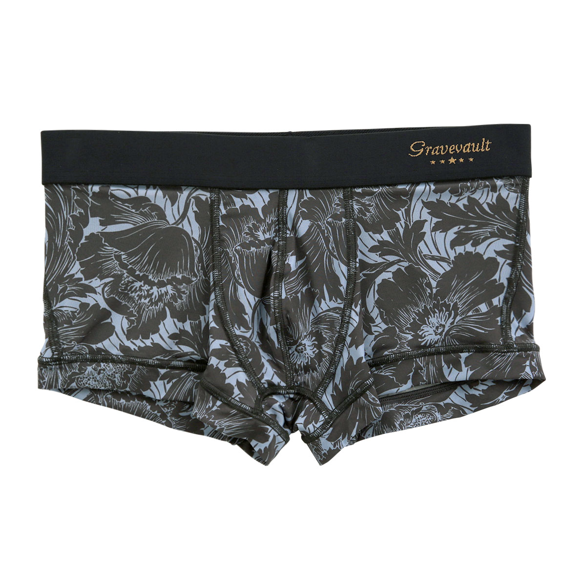 グレイブボールト Gravevault×SHIROHATO 別注 限定カラー FLOWER ボクサーパンツ ローライズ メンズ 前とじ S M L 3051941(CGY-チャコール-S)