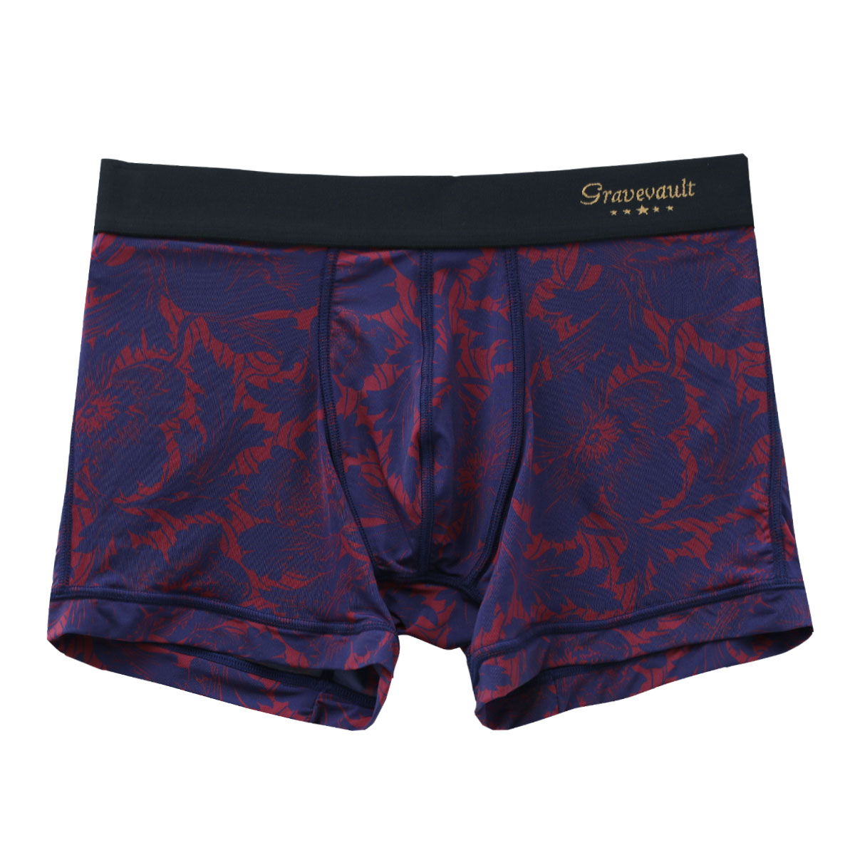 グレイブボールト Gravevault×SHIROHATO 別注 限定カラー FLOWER ボクサーパンツ ショート メンズ 前とじ S M L XL 3051942(NV-ネイビー-S)
