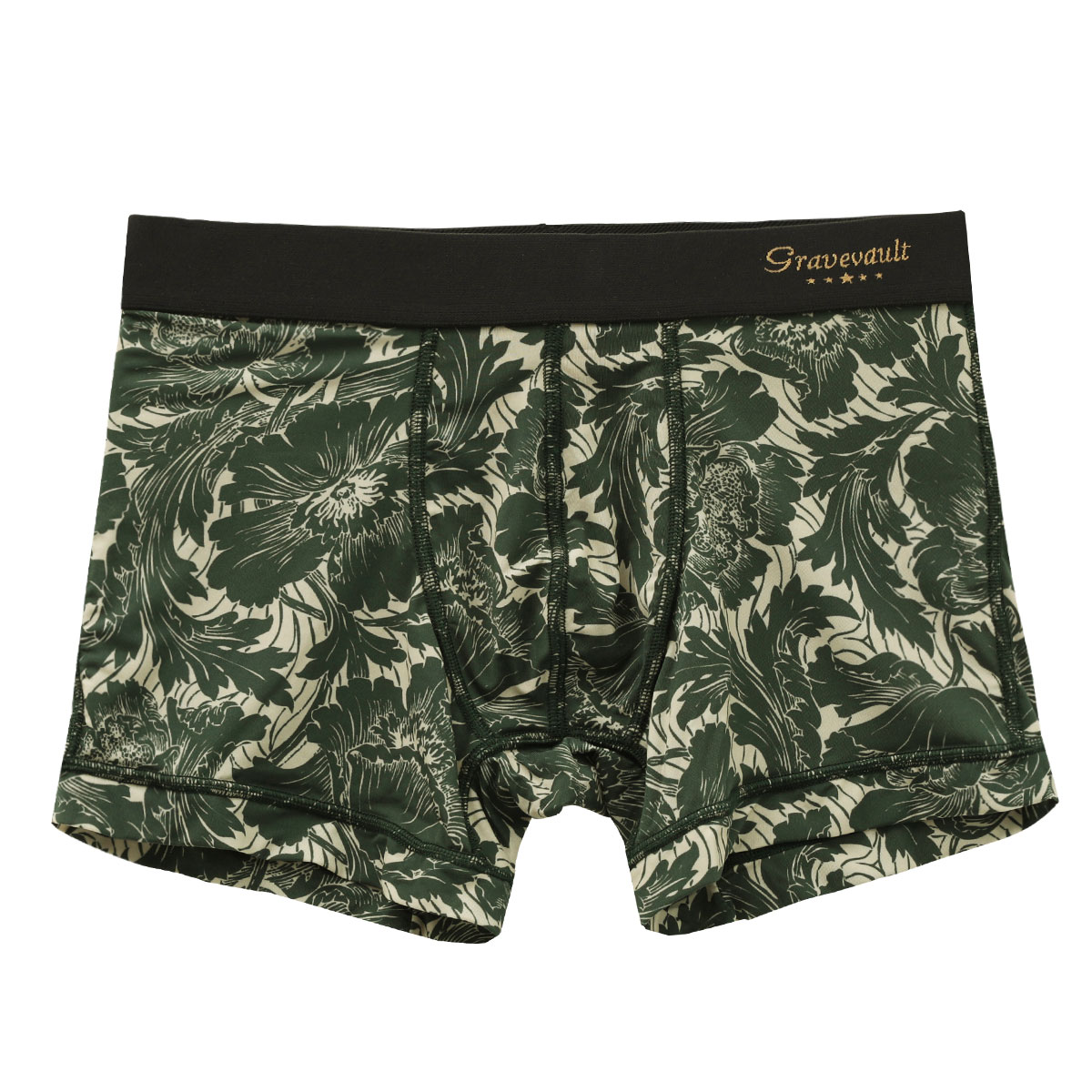 グレイブボールト Gravevault×SHIROHATO 別注 限定カラー FLOWER ボクサーパンツ ショート メンズ 前とじ S M L XL 3051942(GR-グリーン-S)