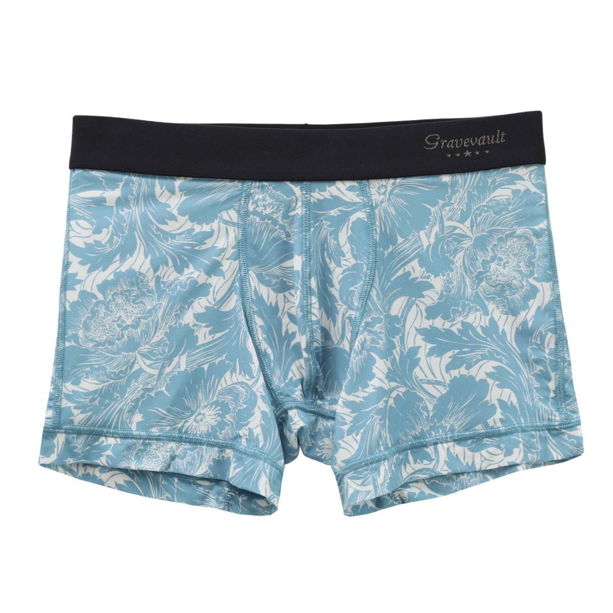 グレイブボールト Gravevault×SHIROHATO 別注 限定カラー FLOWER ボクサーパンツ ショート メンズ 前とじ S M L XL 3051942(TU-ターコイズ-S)