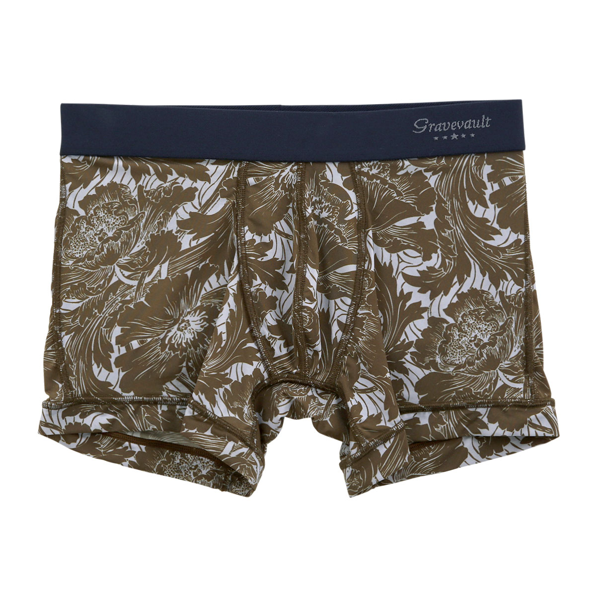 グレイブボールト Gravevault×SHIROHATO 別注 限定カラー FLOWER ボクサーパンツ ショート メンズ 前とじ S M L XL 3051942(OV-オリーブ-S)