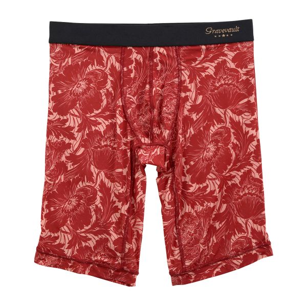 グレイブボールト Gravevault×SHIROHATO 別注 限定カラー FLOWER ロングボクサーパンツ メンズ 前とじ M L XL(REG-レンガ-M)