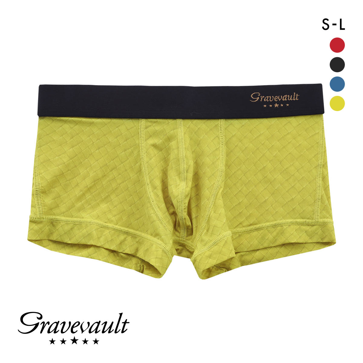 グレイブボールト Gravevault Intrecciato ローライズ ボクサーパンツ S M L 前とじ(LM-ライム-S)