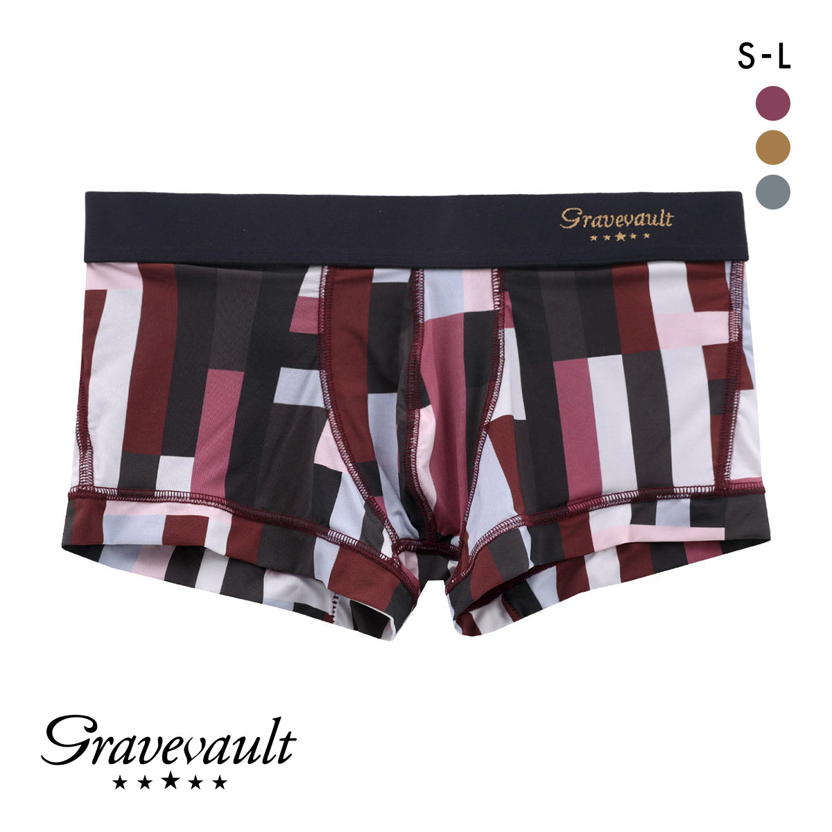 グレイブボールト Gravevault Modern Camo ローライズボクサーパンツ SML(WI-ワイン-S)