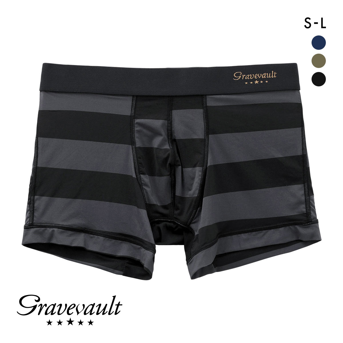 グレイブボールト Gravevault Border Line ショートボクサーパンツ SML 3052062(BK-ブラック-S)