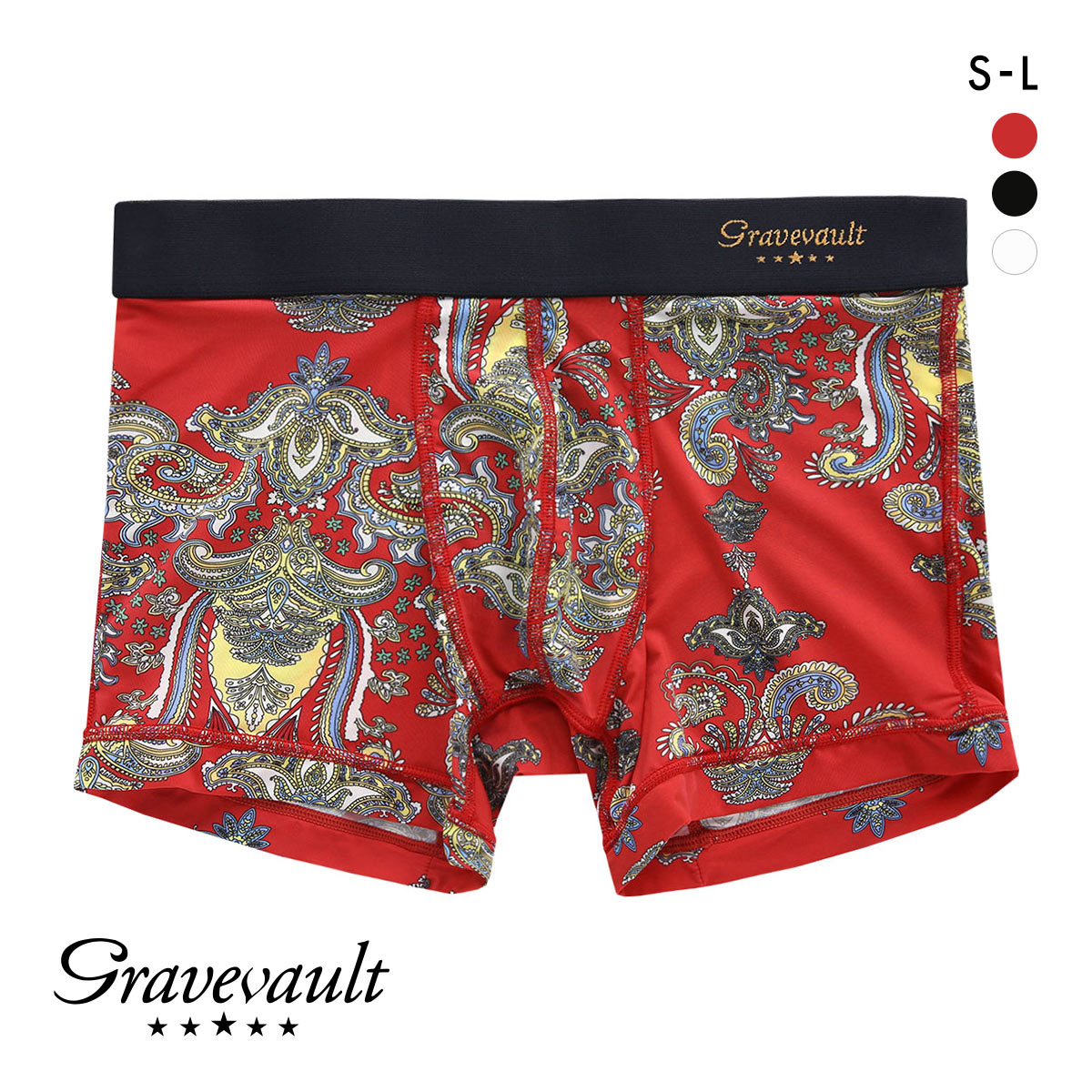 グレイブボールト Gravevault Oriental BANDANA ショートボクサーパンツ SML バンダナ ペイズリー