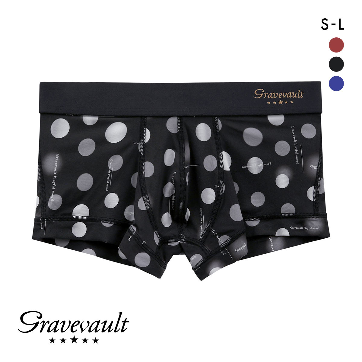 グレイブボールト Gravevault Playful mood ローライズボクサーパンツ SML(BK-ブラック-S)