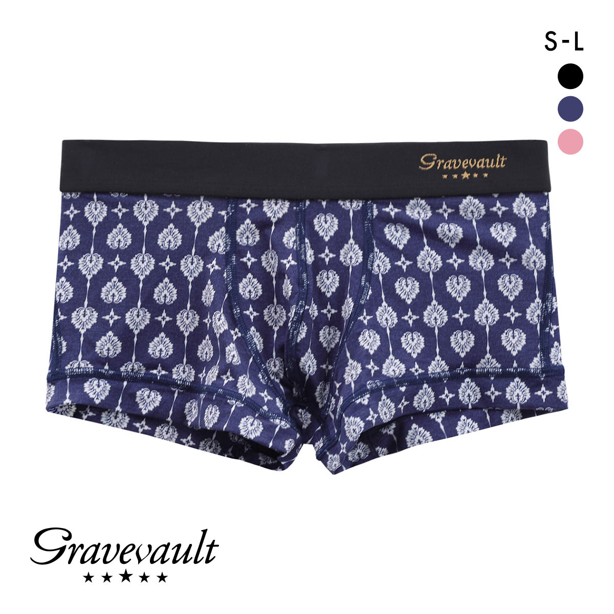 グレイブボールト Gravevault Botanical Plants ローライズボクサーパンツ SML(ID-インディゴ-S)