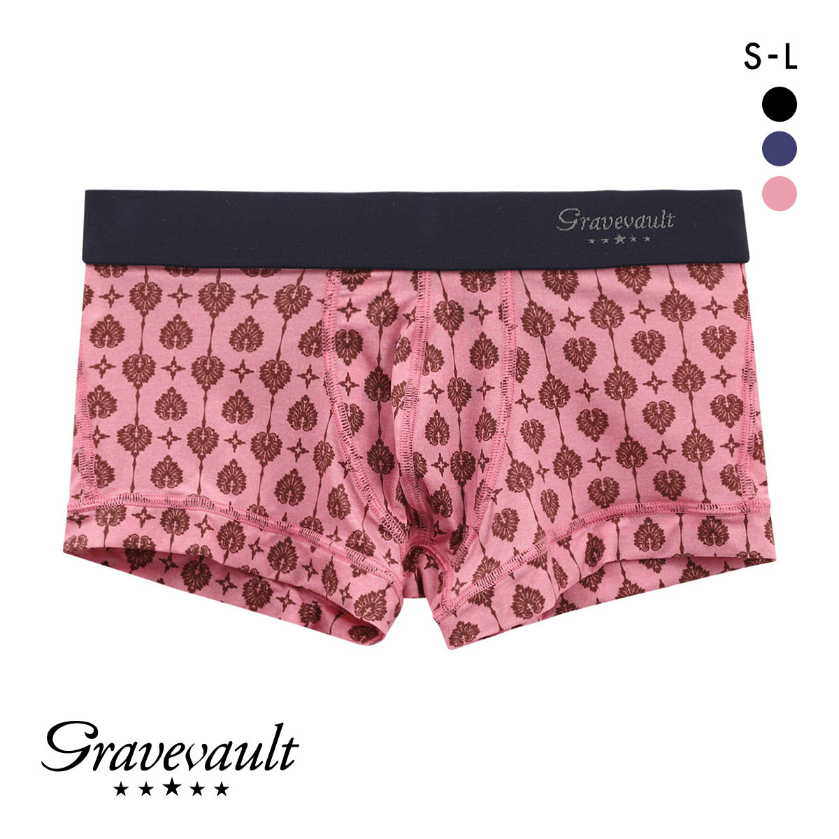 グレイブボールト Gravevault Botanical Plants ローライズボクサーパンツ SML(CO-コーラル-S)