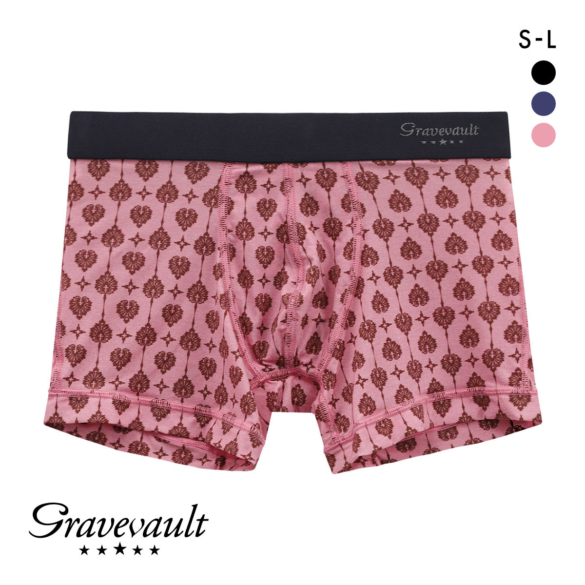 グレイブボールト Gravevault Botanical Plants ショートボクサーパンツ SML(CO-コーラル-S)