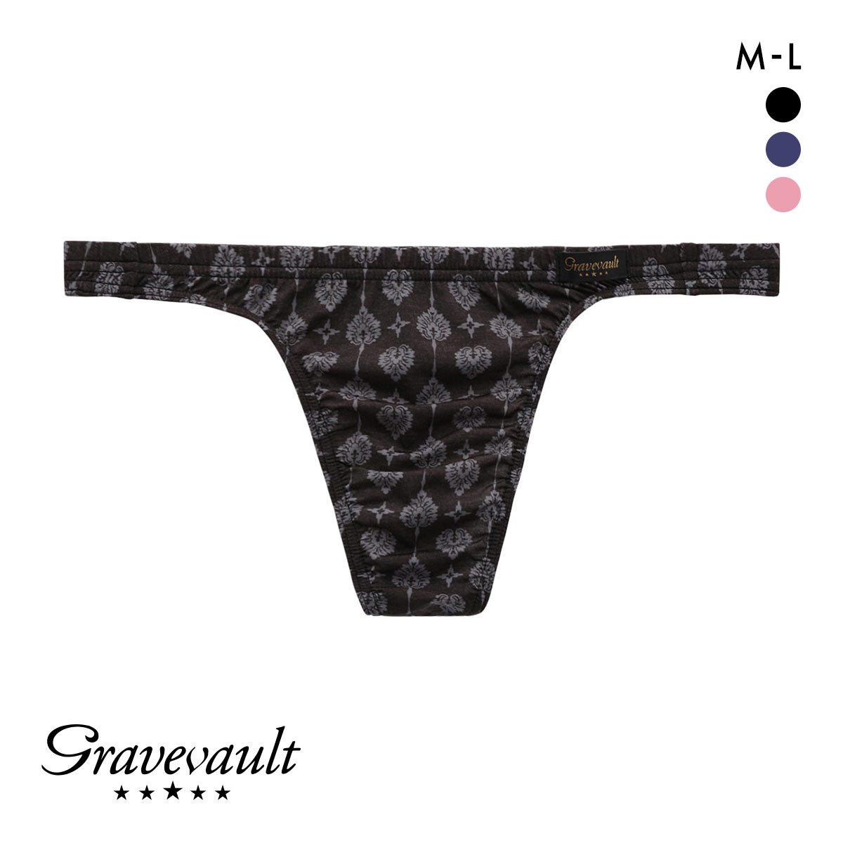 グレイブボールト Gravevault Botanical Plants Tバック ビキニ ブリーフ ML(BK-ブラック-M)