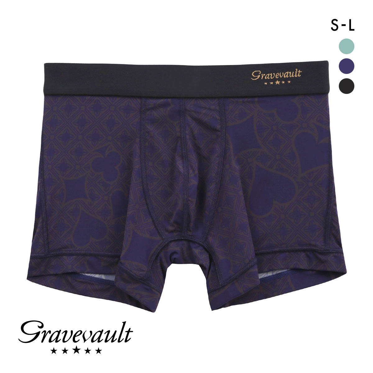 グレイブボールト Gravevault Final Trump Card ショートボクサーパンツ SML(NV-ネイビー-S)