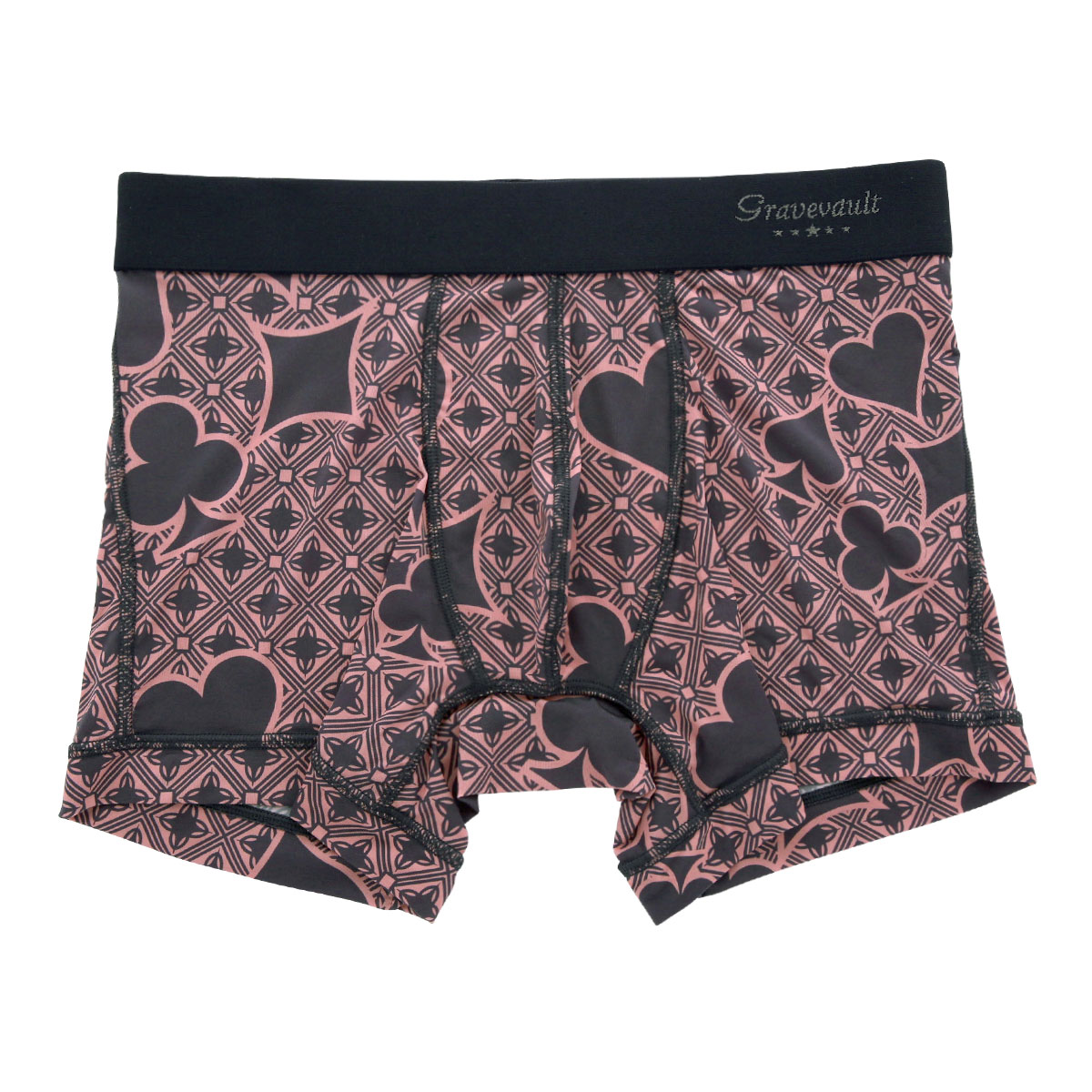 グレイブボールト Gravevault×SHIROHATO 別注 限定カラー Final Trump card ボクサーパンツ ショート メンズ 前とじ S M L XL(PI-ピンク-S)