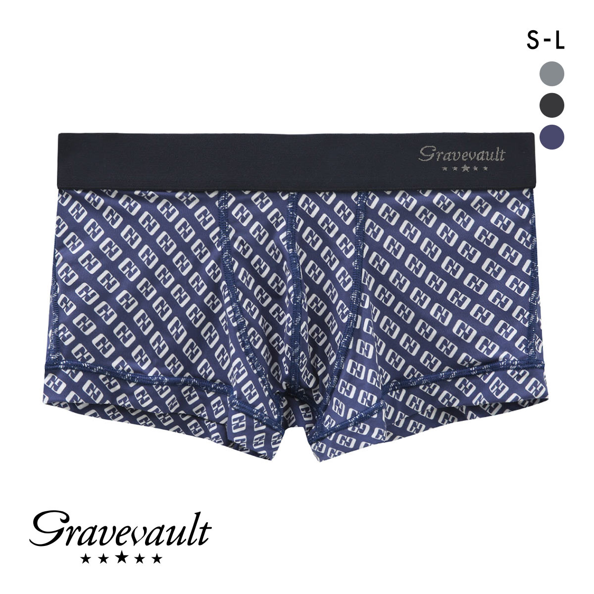 グレイブボールト Gravevault Logotype ローライズボクサーパンツ SML(NV-ネイビー-S)