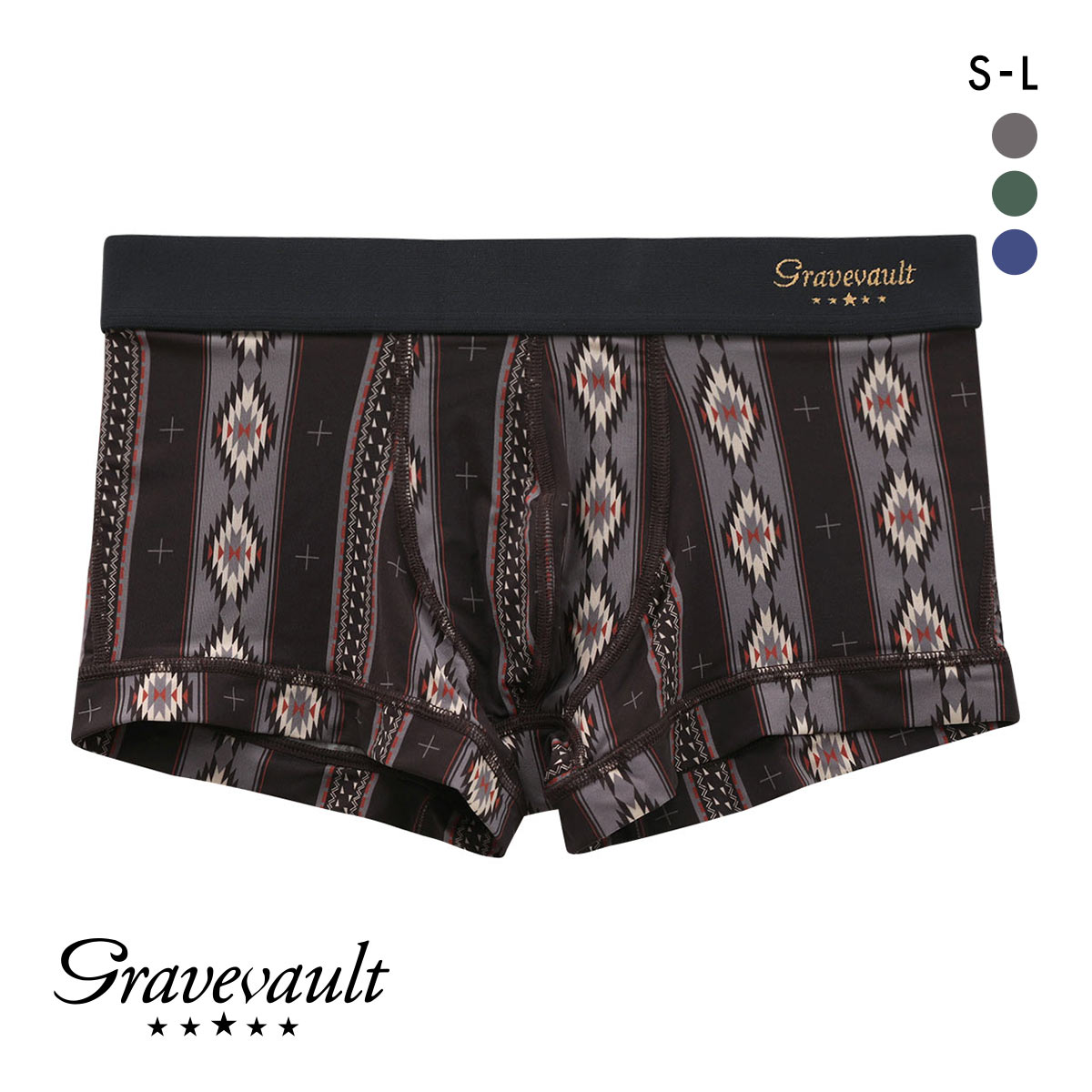 グレイブボールト Gravevault native ローライズボクサーパンツ SML(GY-グレー-S)