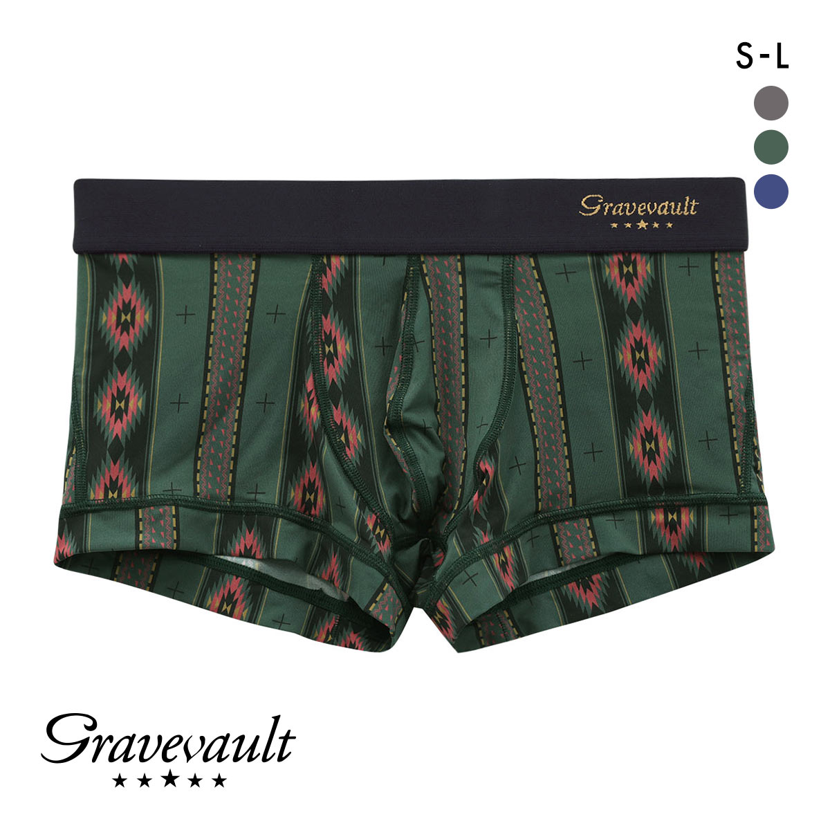 グレイブボールト Gravevault native ローライズボクサーパンツ SML(GR-グリーン-S)