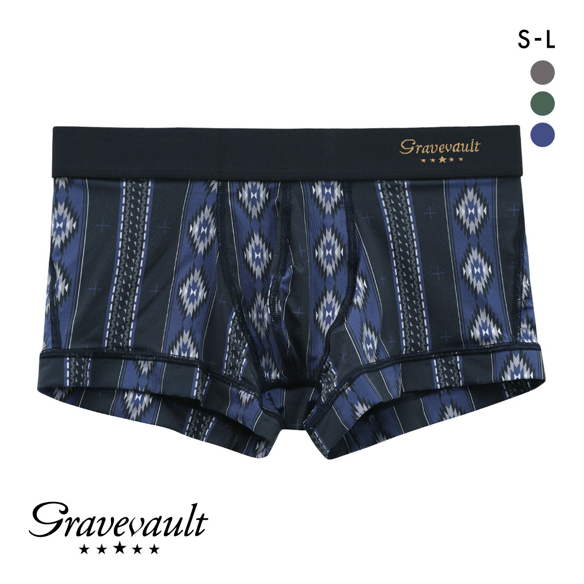グレイブボールト Gravevault native ローライズボクサーパンツ SML(BU-ブルー-S)
